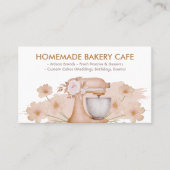Bruine Bloemen Bakken & Koken Utensil Bakkerij Visitekaartje (Voorkant)