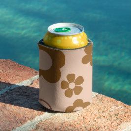 Bruine Bloemen Elegante Waterverf Botanisch Blikjeskoeler