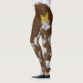 Bruine bloemen en vlinder leggings (Links)