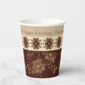 Bruine bloemen geaccentueerd papieren bekers (Links)