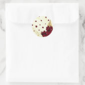 bruine bloemen goudblad marmer ronde sticker (Tas)