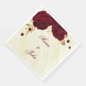 bruine bloemen goudblad marmer servet (Hoek)