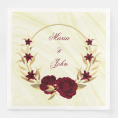 bruine bloemen goudbladeren met een marmer servet (Voorkant)