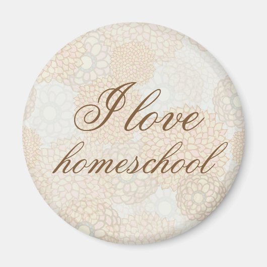 Bruine bloemen homeschool magneet (Voorkant)