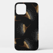 Bruine bloemen, naadloze zwarte achtergrond. Case-Mate iPhone case (Achterkant)