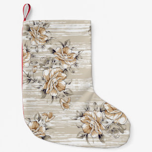 bruine bloemen patroon op textuurachtergrond kleine kerstsok