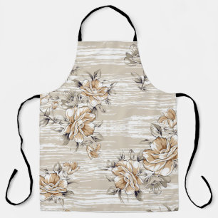 bruine bloemen patroon op textuurachtergrond schort