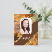 Bruine bloemenfoto sjabloon briefkaart (Staand voorkant)