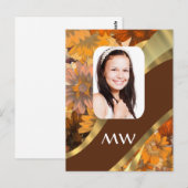 Bruine bloemenfoto sjabloon briefkaart (Voorkant / Achterkant)