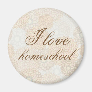 Bruine bloemenhomeschool magneet