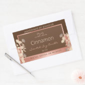  bruine bloemenproductetiketten Roos gouden Lijst Rechthoekige Sticker (Envelop)