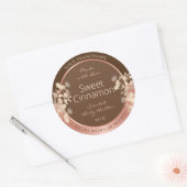  bruine bloemenproductetiketten Roos gouden Lijst Ronde Sticker (Envelop)