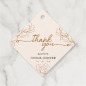 Bruine bloemige trouwfeest bedankjes cadeautje bedankjes labels (Voorkant)