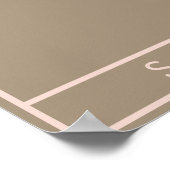 Bruine bloemplacemat poster (Hoek)