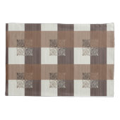 Bruine Blok Print Kussen Hoesje Kussensloop (Achterkant)