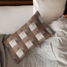 Bruine Blok Print Kussen Hoesje Kussensloop