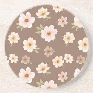 Bruine Blush Crème Bloem Zandsteen Onderzetter