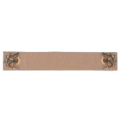 BRUINE BOERLAP LOOK MET ORANJE BRUINE VLINDER LANGE TAFELLOPER (Horizontaal)