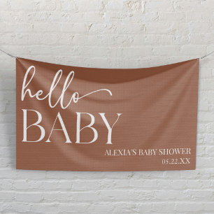 Bruine Boho Boheemse Hallo Baby Baby Shower Spandoek
