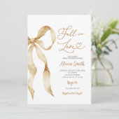 Bruine boho strik bruidsmeisjesfeest kaart (Staand voorkant)