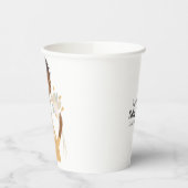 Bruine boho vrouw boeket van harten feest papieren bekers (Links)