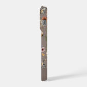 Bruine Boho Waterverf Wilde Bloemen Patroon  iPhone Hoesje (Linkerkant)