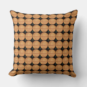 Bruine bol tegels patroon ontwerp kussen