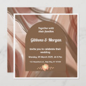 Bruine boog en Abstracte wervelende huwelijksuitno Kaart (Voorkant / Achterkant)