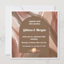 Bruine boog en Abstracte wervelende huwelijksuitno Kaart