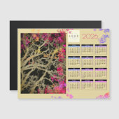 Bruine boom 2026 bedrijf magnetische kalender (Voorkant / Achterkant)