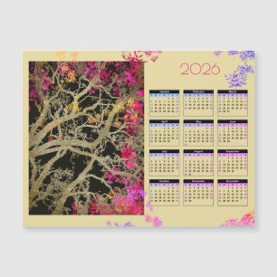 Bruine boom 2026 magnetische kalender