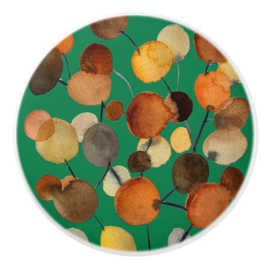 Bruine boom aardse abstracte kunst ontwerp keramische knop (Voorkant)