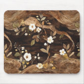 Bruine Boom Bloemen Muismat (Voorkant)