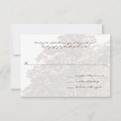 Bruine Boom Bruiloft Monogram Reactiekaart RSVP Kaartje (Voorkant)