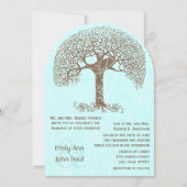 Bruine boom Love Bird Woodgrain Turquoise Wedding Kaart (Voorkant)