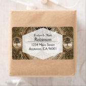 Bruine boom van het Life-patroon Etiket (Insitu)