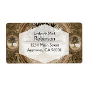 Bruine boom van het Life-patroon Etiket (Voorkant)