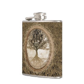 Bruine boom van het Life-patroon Heupfles (Links)