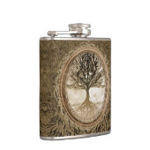 Bruine boom van het Life-patroon Heupfles (Rechts)