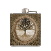 Bruine boom van het Life-patroon Heupfles (Achterkant)