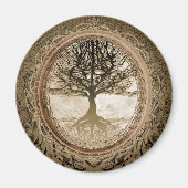 Bruine boom van het Life-patroon Magneet (Voorkant)
