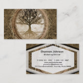 Bruine boom van het Life-patroon Visitekaartje (Voorkant / Achterkant)