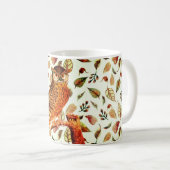 Bruine boomgaard op najaar leest achtergrond koffiemok (Voorkant rechts)