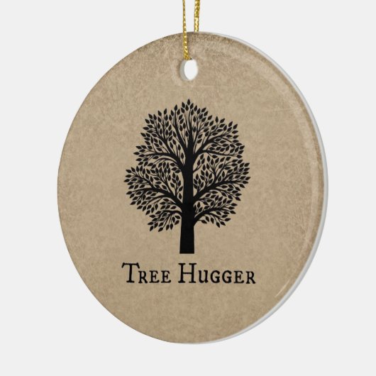 Bruine boomgger keramisch ornament (Links)