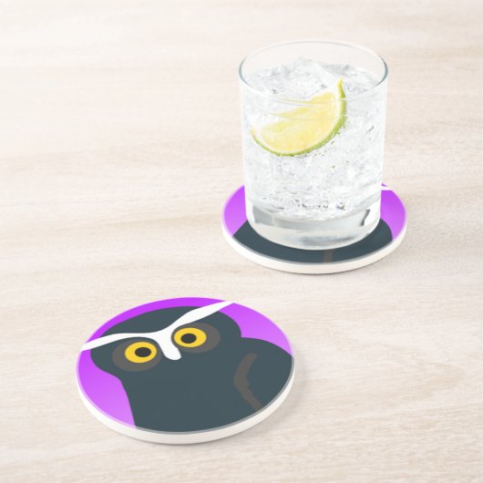 Bruine boomkor met Paarse achtergrond Zandsteen Onderzetter (Zijkant)