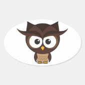 Bruine boomkorren ovale sticker (Voorkant)