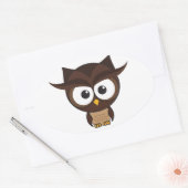 Bruine boomkorren ovale sticker (Envelop)