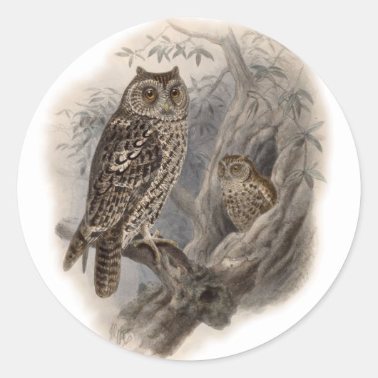 Bruine boomkorren ronde sticker (Voorkant)