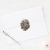 Bruine boomkorren ronde sticker (Envelop)