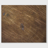 Bruine boomstam cadeaupapier (Vlak)